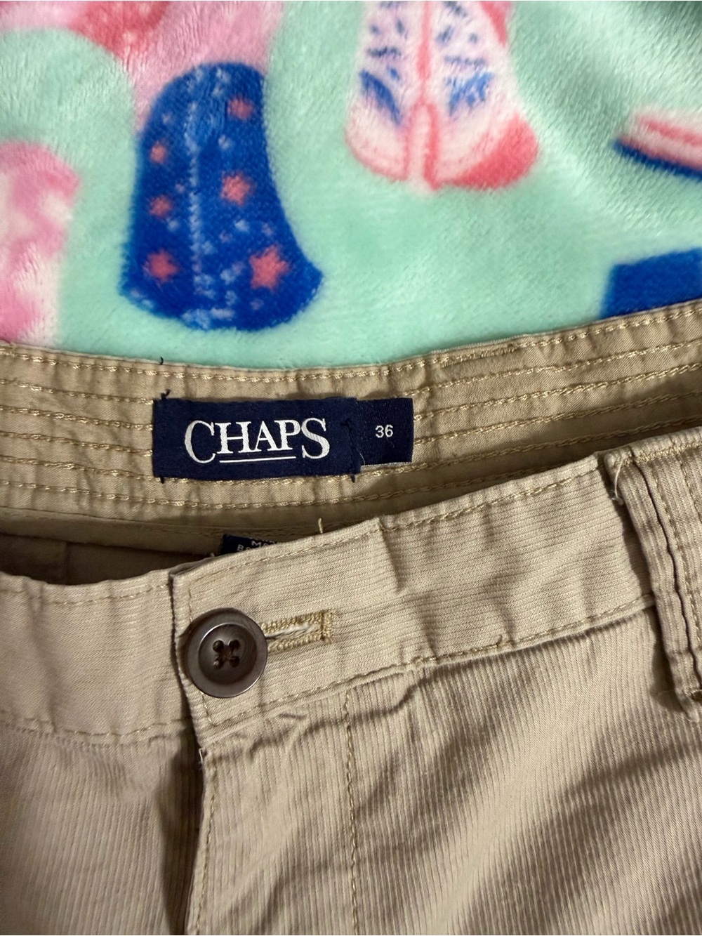 Chaps Boys Khaki Cotton Blend Bottoms - Beige/Tan